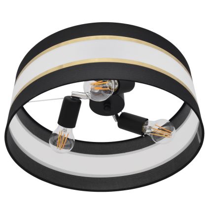 Люстра на штанзі HELEN 3xE27/15W/230V чорний/золотий