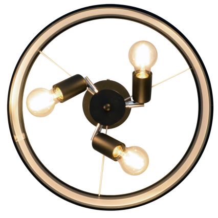 Люстра на штанзі HELEN 3xE27/15W/230V чорний/золотий