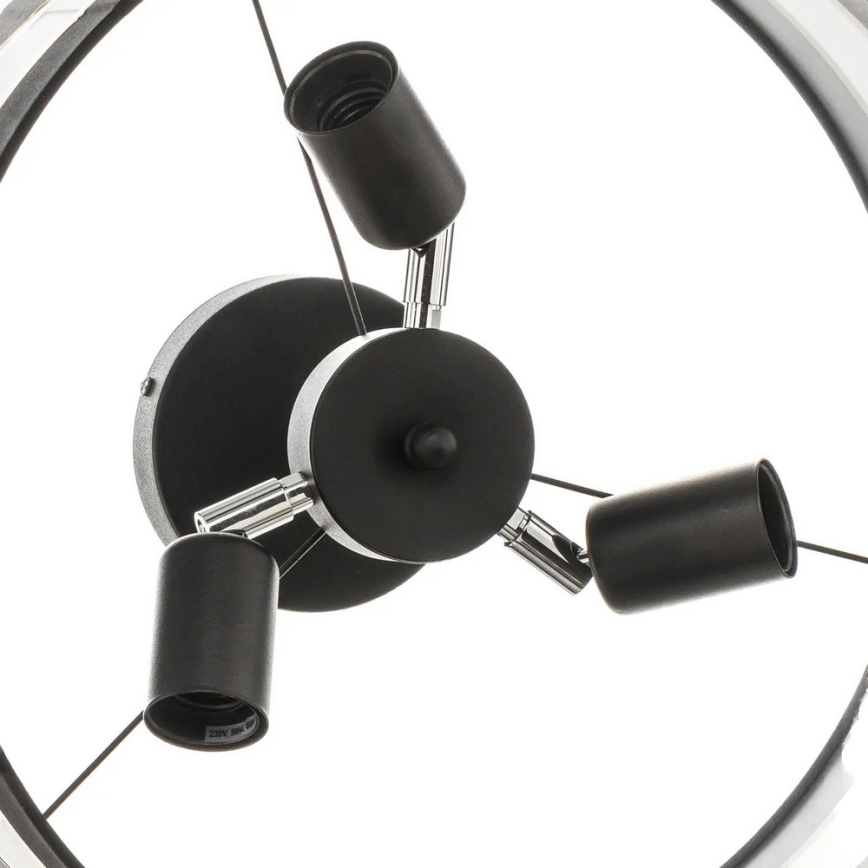 Люстра на штанзі HELEN 3xE27/15W/230V чорний/золотий