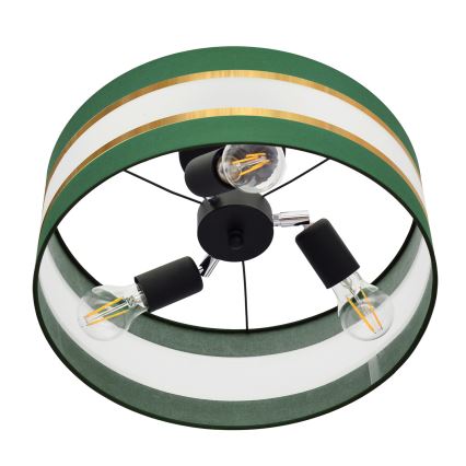 Люстра на штанзі HELEN 3xE27/15W/230V зелена/золотиста