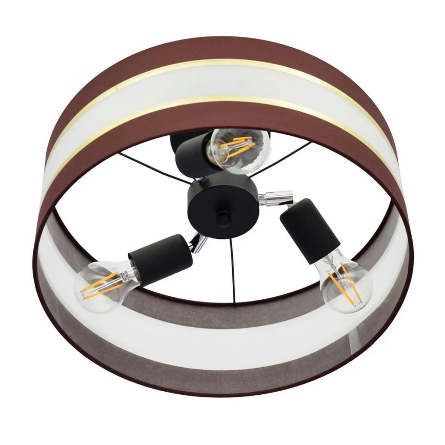 Люстра на штанзі HELEN 3xE27/15W/230V коричневий/чорний/золотий