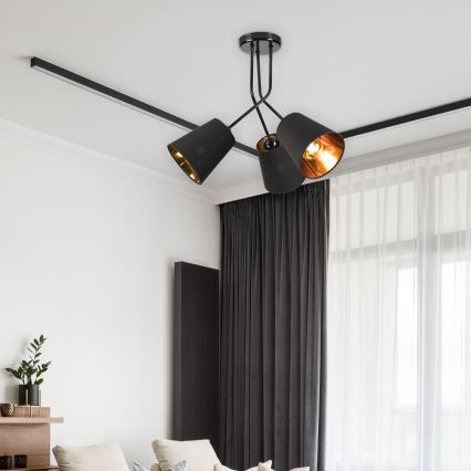 Люстра на штанзі IRMA 3xE27/15W/230V чорний