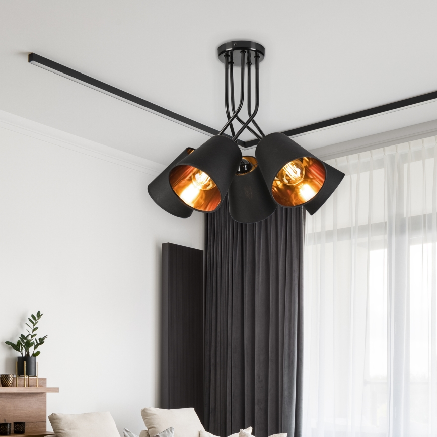 Люстра на штанзі IRMA 5xE27/60W/230V чорний