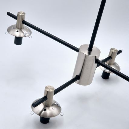 Люстра на штанзі LILOU 4xE14/5W/230V матовий хром/димчастий