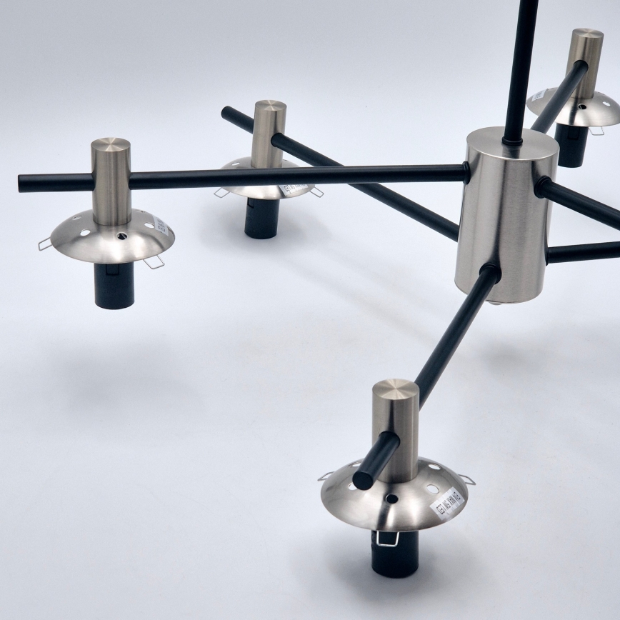 Люстра на штанзі LILOU 6xE14/5W/230V матовий хром/димчастий