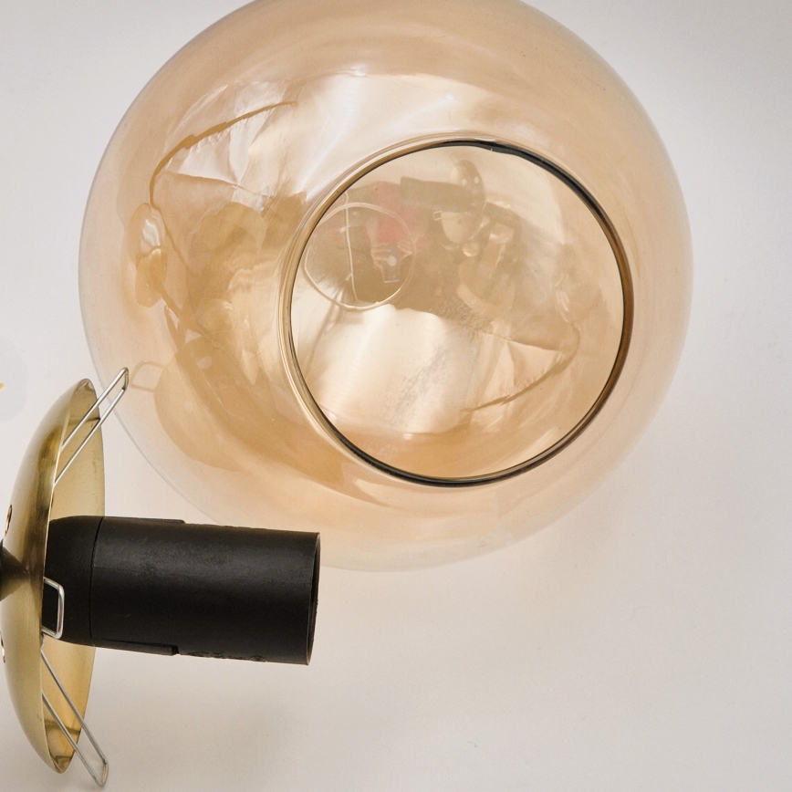 Люстра на штанзі LILOU 6xE14/5W/230V золотий/чорний/димчастий бежевий