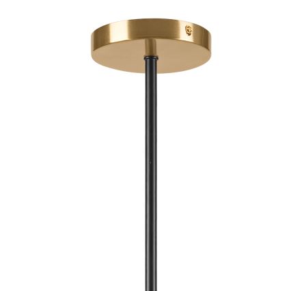 Люстра на штанзі LILOU 6xE14/5W/230V золотий/чорний/димчастий бежевий