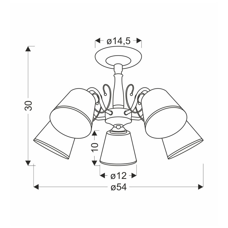 Люстра на штанзі LOSANNA 5xE14/40W/230V латунь
