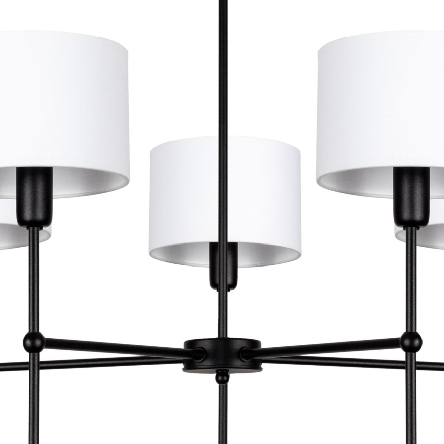 Люстра на штанзі MADELA 5xE14/40W/230V біла/чорна