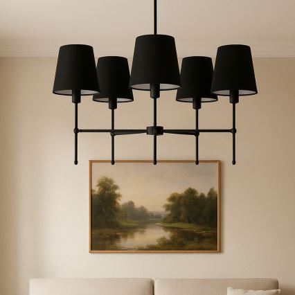 Люстра на штанзі MADELA 5xE14/40W/230V чорна