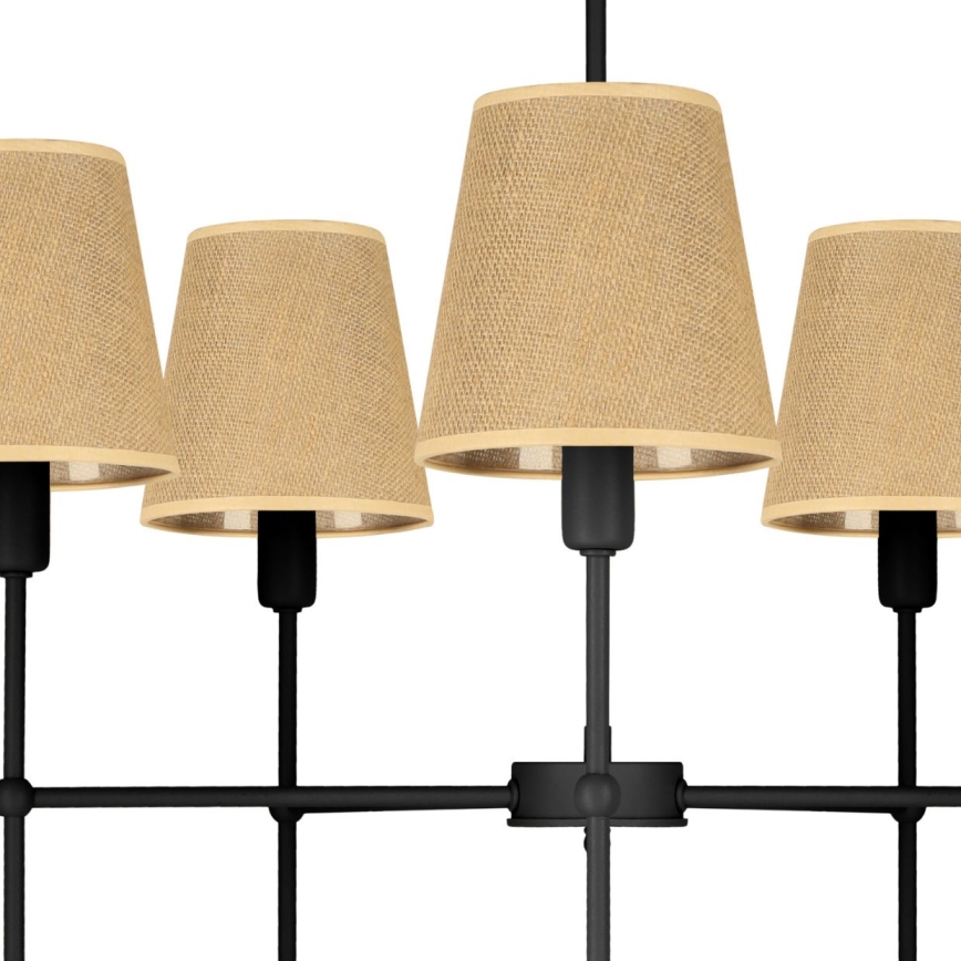 Люстра на штанзі MADELA 5xE14/40W/230V джут/чорна