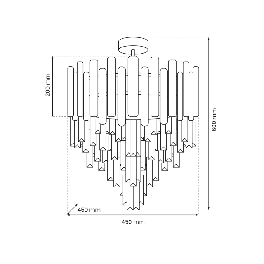 Люстра на штанзі MADISON 9xE14/40W/230V золотий