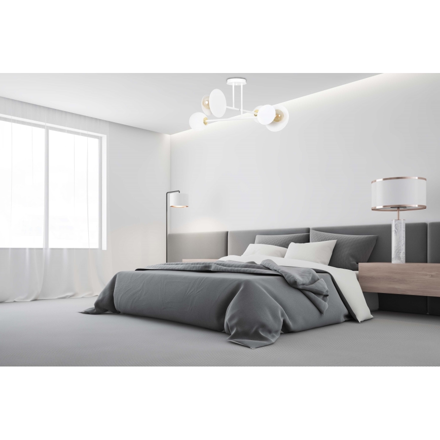 Люстра на штанзі MINERVA 2xE27/15W + 2xE14/10W/230V білий
