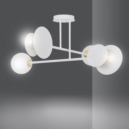 Люстра на штанзі MINERVA 2xE27/15W + 2xE14/10W/230V білий