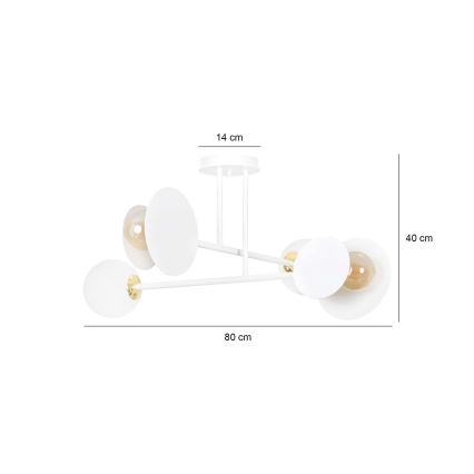 Люстра на штанзі MINERVA 2xE27/15W + 2xE14/10W/230V білий