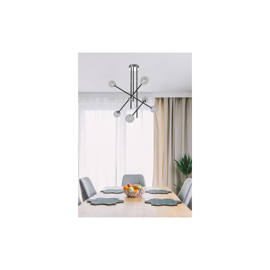 Люстра на штанзі PAKSOS 6xG9/5W/230V чорний