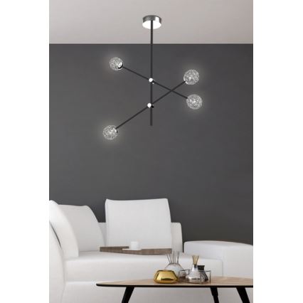 Люстра на штанзі PAKSOS 6xG9/5W/230V чорний