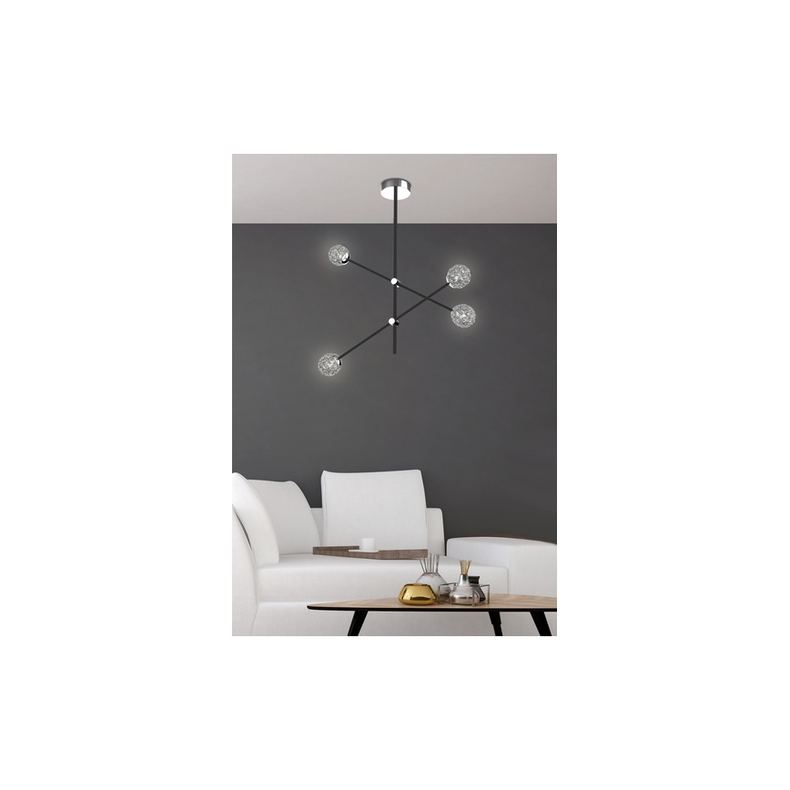 Люстра на штанзі PAKSOS 6xG9/5W/230V чорний