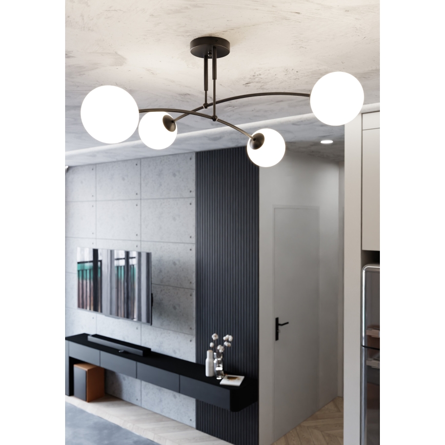 Люстра на штанзі PREGOS 4xE14/10W/230V чорний