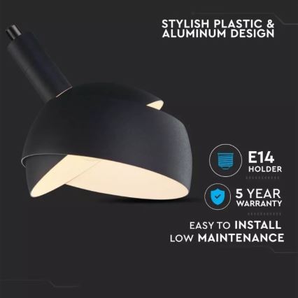 Люстра на тросе 1xE14/60W/230V черная