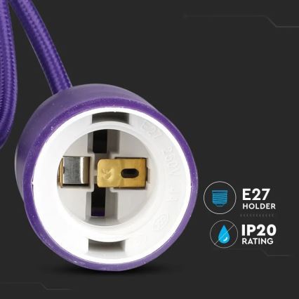 Люстра на тросе 1xE27/60W/230V фиолетовая
