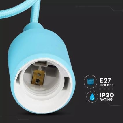Люстра на тросе 1xE27/60W/230V голубая