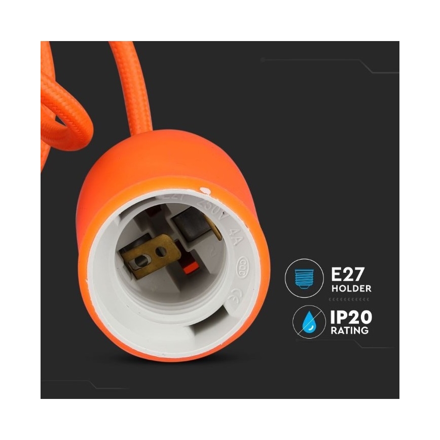 Люстра на тросе 1xE27/60W/230V оранжевая
