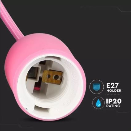 Люстра на тросе 1xE27/60W/230V розовая