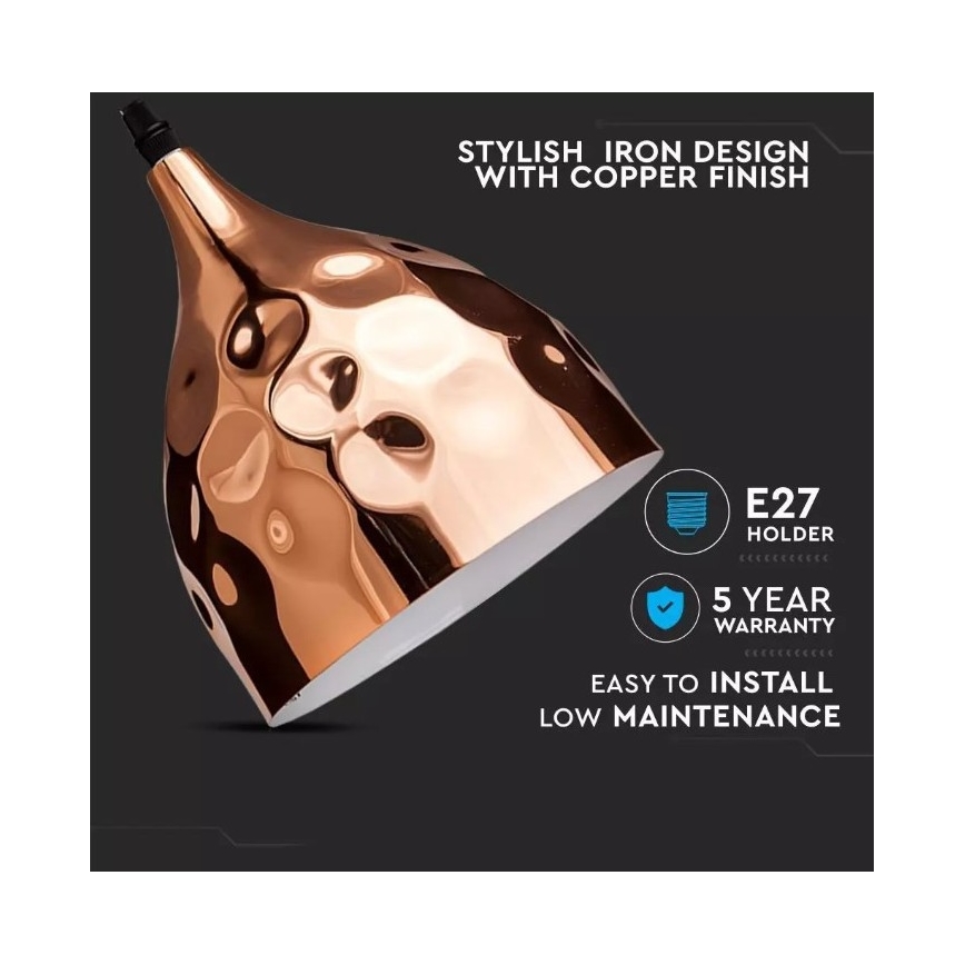 Люстра на тросе 1xE27/60W/230V розовое золото