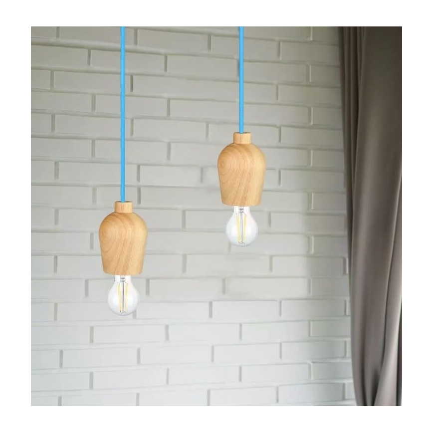 Люстра на тросе 1xE27/60W/230V синяя