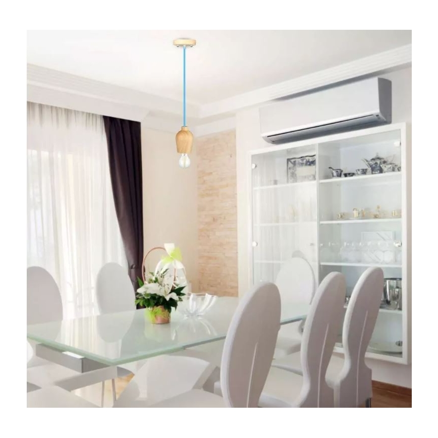 Люстра на тросе 1xE27/60W/230V синяя