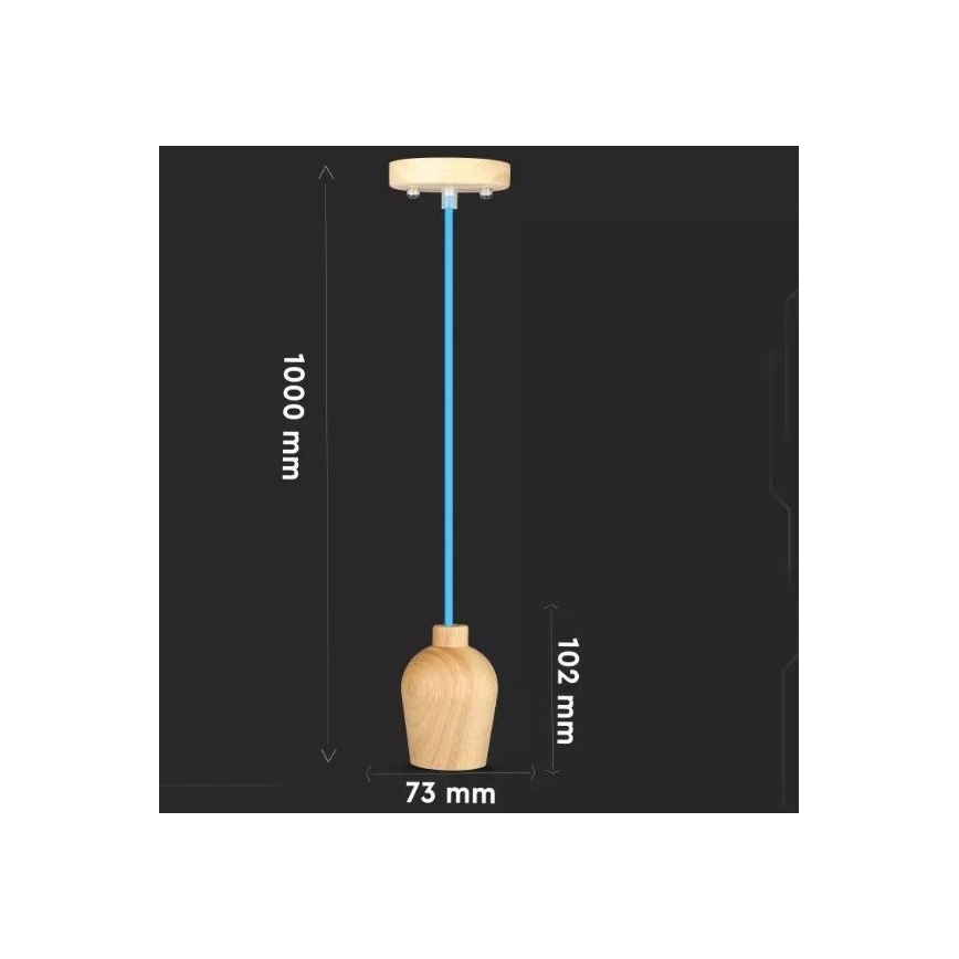 Люстра на тросе 1xE27/60W/230V синяя