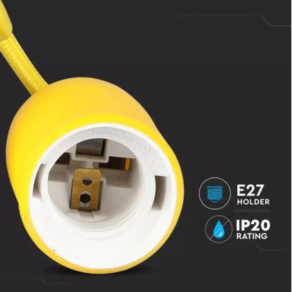 Люстра на тросе 1xE27/60W/230V желтая