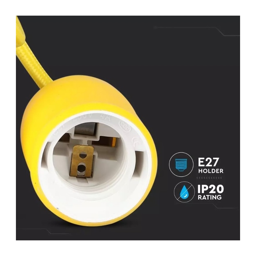 Люстра на тросе 1xE27/60W/230V желтая