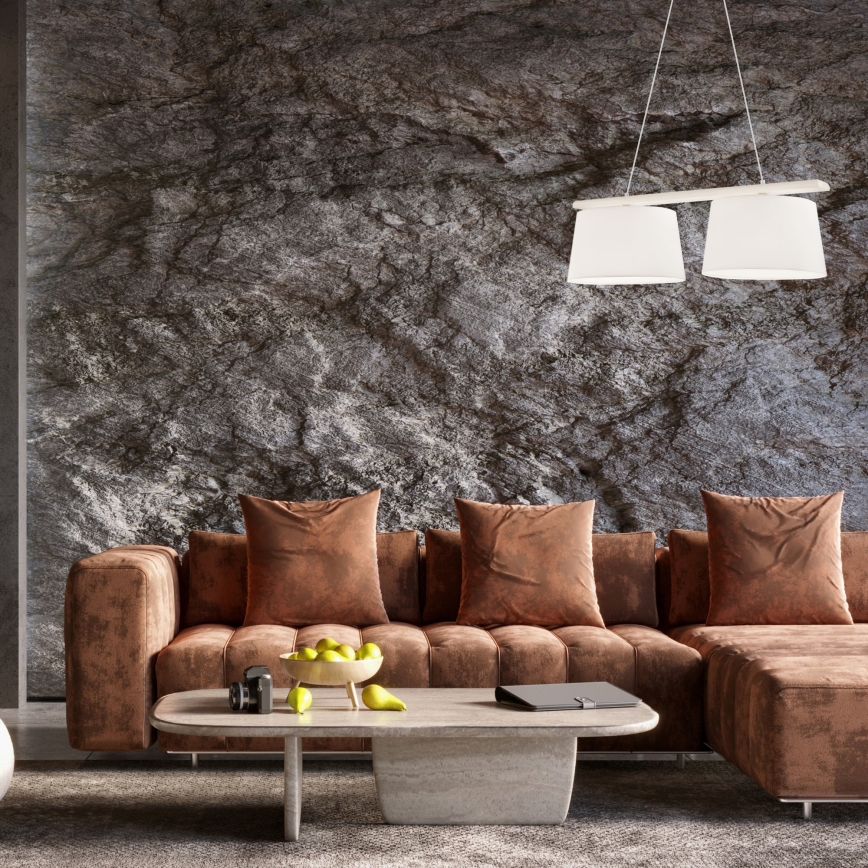 Люстра на тросе AIDA 2xE27/60W/230V, диаметр 35 см, дуб/белый