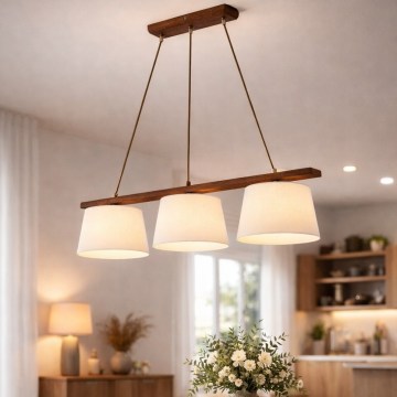Люстра на тросе AIDA 3xE27/60W/230V диаметр 25 см дуб/орех