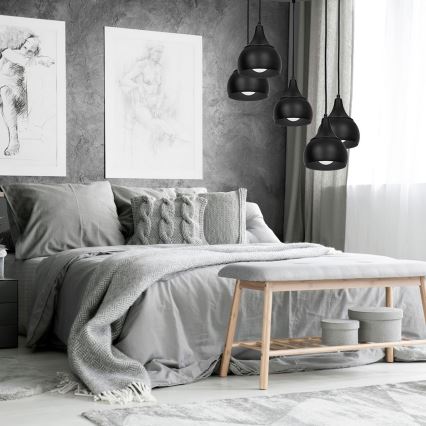 Люстра на тросе AKTAN 5xE27/60W/230V черная, круглая