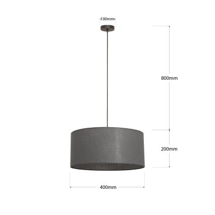 Люстра на тросе ALBA 1xE27/15W/230V, диаметр 40 см, серая