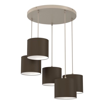 Люстра на тросе ARDEN 5xE27/15W/230V бежевый/коричневый