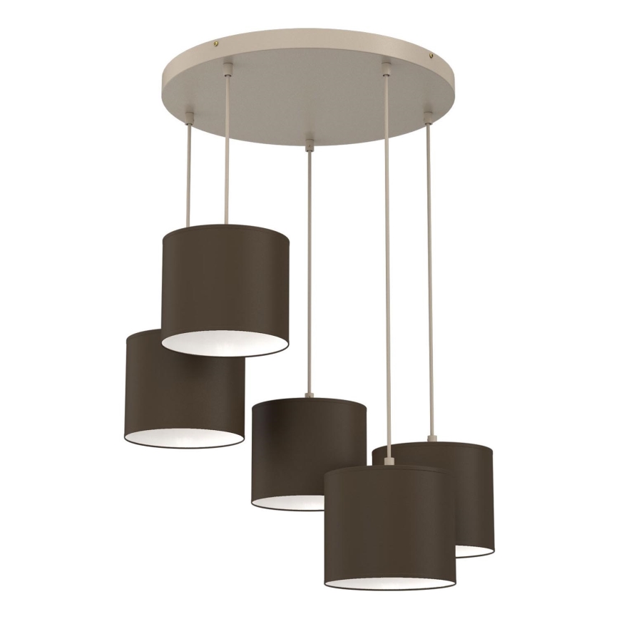 Люстра на тросе ARDEN 5xE27/15W/230V бежевый/коричневый