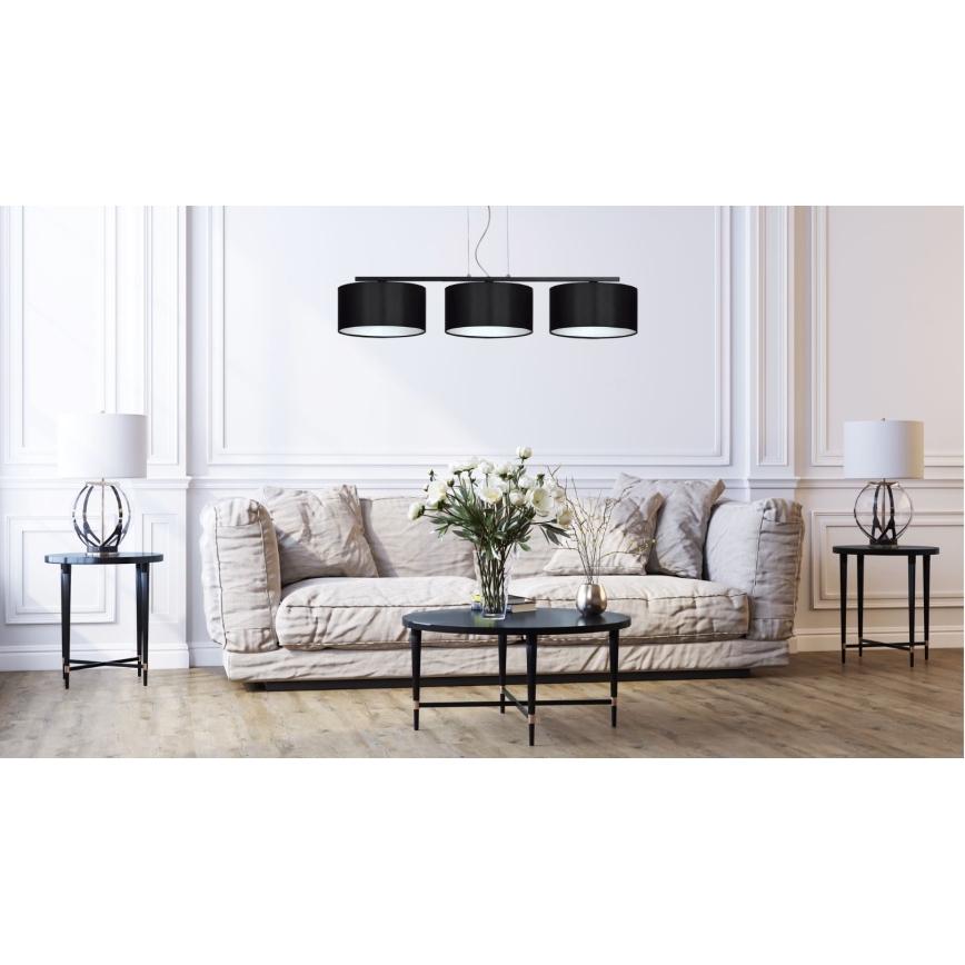 Люстра на тросе ASTRA 3xE27/60W/230V черная