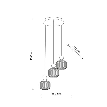 Люстра на тросе BALLO 3xE14/10W/230V бежевая