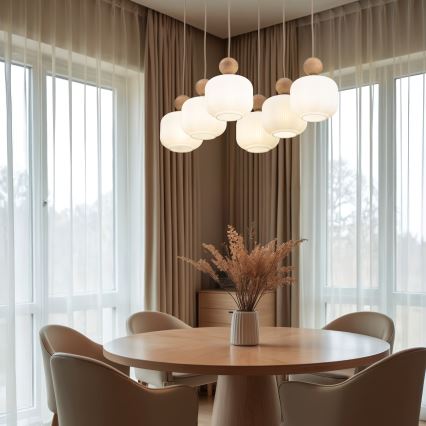 Люстра на тросе BALLO 6xE14/10W/230V бежевая