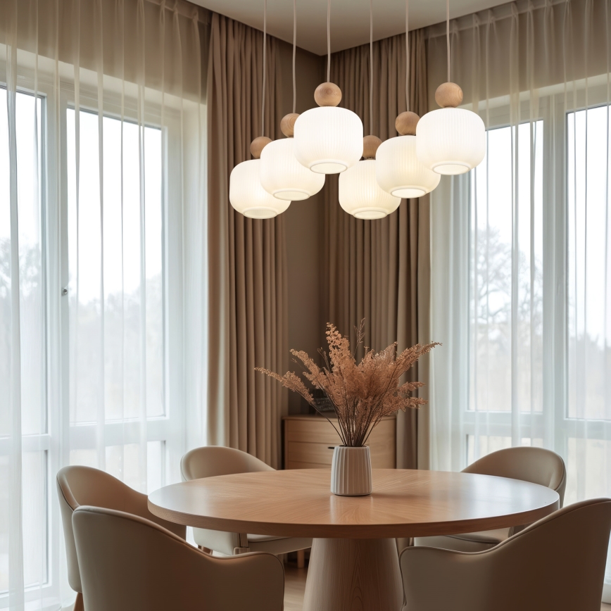 Люстра на тросе BALLO 6xE14/10W/230V бежевая