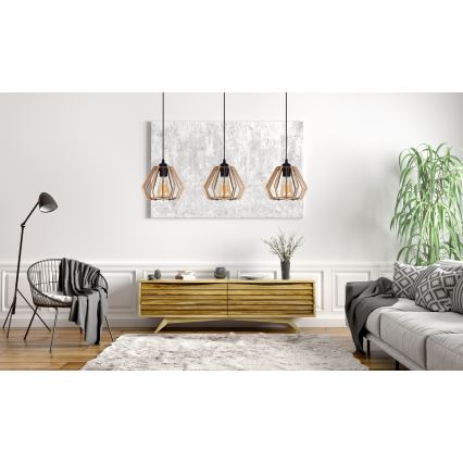 Люстра на тросе BERGO 3xE27/60W/230V черная