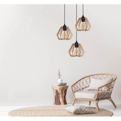 Люстра на тросе BERGO 3xE27/60W/230V черная