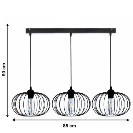 Люстра на тросе BOCCA 3xE27/60W/230V