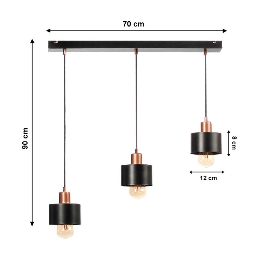 Люстра на тросе BODO 3xE27/60W/230V