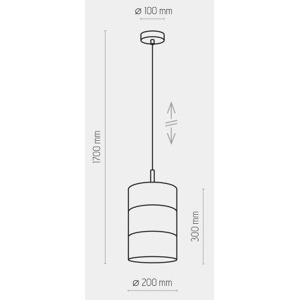 Люстра на тросе BOGART 1xE27/15W/230V белая/золотая
