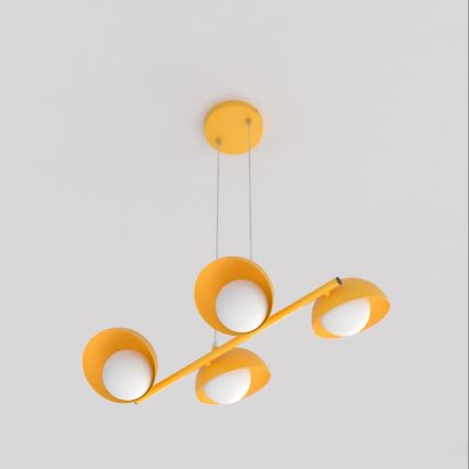 Люстра на тросе BOOM 4xG9/8W/230V оранжевая